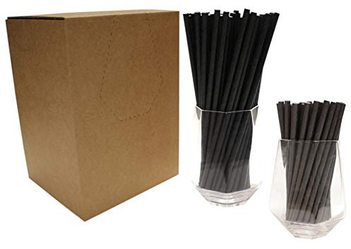 'The Bar Bundle' - Black Paper Straws (6x200mm) Pack of 500 & Black Cocktail Straws (6x140mm) Pack of 500 - FSC Certified/Food Safe/PFAS Free/Biodegradable/Eco-Friendly