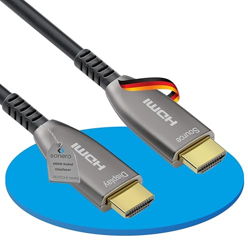 Sonero Câble® 20m HDMI 2.0b, fibre optique hybride, UHD 2160P, 4K60Hz, 4:4:4, HDR, 18Gbps