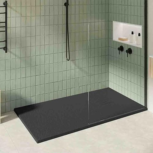 KOES - Plato de Ducha de Resina Modelo OBI – 90x150 – Negro RAL 9005