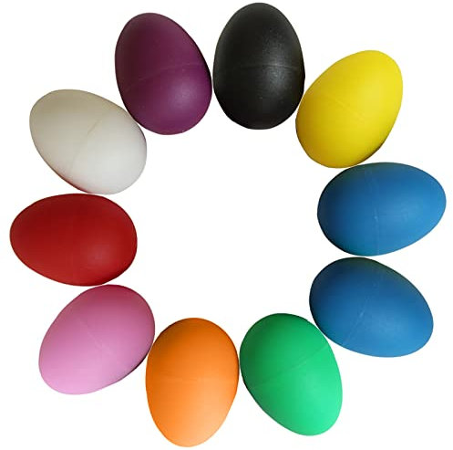 Eier Maracas, Musical Egg Shaker, Percussion Musikintrument, Rassel Eier, Geeignet für Musik Aktivitäten, Begleitung, 10 Stück, Zufällige Farbe