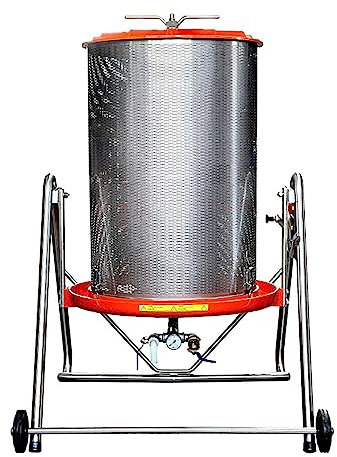 Speidel Obstpresse hydraulisch Alu 180 Liter, Saftpresse Hydropresse (90L) mit Schwenkkorb, Weinpresse Apfelpresse zum Pressen von Obst, Beeren, Tabak und Honig, Wasserdruckpresse 3 bar