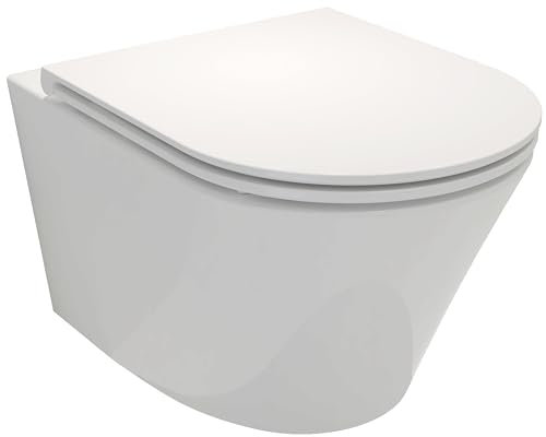 Jacob Delafon - Pack WC Suspendu Sans Bride Rodin+ - Bâti-Support Autoportant - Chasse 3/6L - Plaque de Commande - Abattant Extra-Plat - Installation Facile - 52 x 36 x 115cm - Blanc - E25854-00