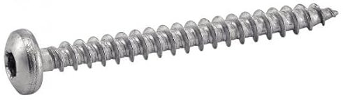 ACTON Vis à bois agglomere tête cylindrique six lobes - Inox A4 5x25 mm - Boîte de 100 - Vis, pointes, boulons
