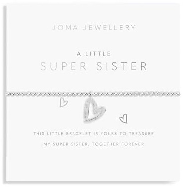 Joma Jewellery A LITTLE SUPER syster barnarmband, silverpläterat, 15,5 cm töjbart, Nickel