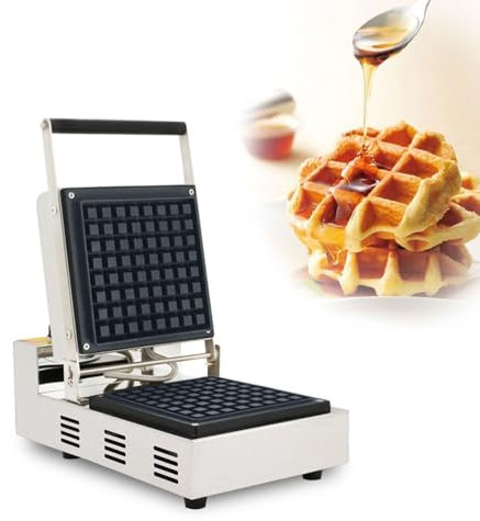 1600W Gofrera Belga Rotación De 180 ° Máquina para Hacer Gofres Platos Antiadherentes Calentamiento Uniforme De Doble Cara Bandeja De Goteo Extraíble para Waffles Individuales, Paninis, Hash Browns