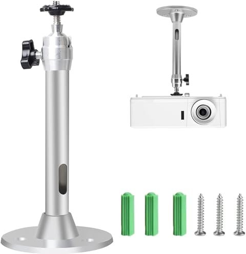 Lazulithic Projektor Halterung Universelle Aluminium Beamerhalterung 360° Drehbar Beamer deckenhalterung Deckenhalterung Beamer Wandhalterung Beamer Halterung Decke für Projektor Wall Ceiling Mount