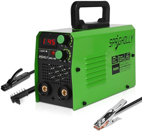 SPRIGHOLLY Stick/Lift TIG Welding Machine,145Amp 240V Portable Mini ARC Welder Machine with IGBT Inverter Digital LED Display, Hot Start & Arc Force,Upgraded ARC145