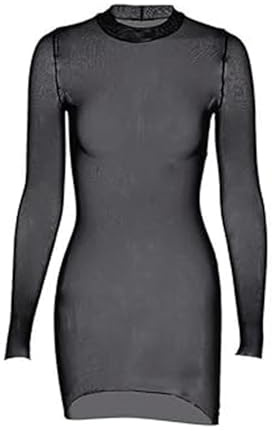 One Piece Sexy Womens Sheer Mesh Swimsuit Transparent Sheer Mesh Bikini Cover Up Comfortable Wear See Through Black Dress for Women Summer Beach (XXL)