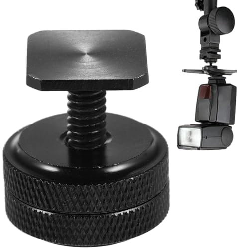 Pruojhw Montaje de de flash, adaptador de montaje de de flash para cámara, tornillo doble 1/4, soporte de de metal con tornillo para entusiastas de la fotografía