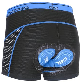 BERGRISAR Cykelunderkläder för män 3D vadderade cykelshorts mountainbike foder cykling cykelundershorts, BLÅ, S