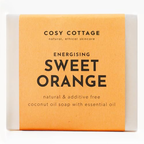 Cosy Cottage Energising Sweet Orange Soap Bar - 110g | Handmade, Cruelty Free and Moisturising |Free from Palm Oil, SLS, Additive and Plastic