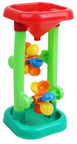 Play Sand Wheel Toy, Beach Sand Toy Hourglass Water Wheel, Sands and Water Wheels Toys, Interactive Beach Wheels Tower for Kids, Rotating Hourglass for Sandbox Pool Outside Activities