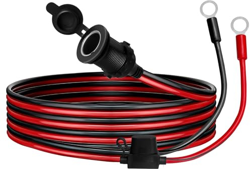 Enchufe para encendedor de cigarrillos, 12 V/24 V, con cable de 1 m, enchufe para mechero de coche, barco, caravana, motocicleta