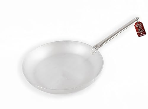 MOHOME Padella Alluminio Professionale Induzione Made in Italy Manico Acciaio Inox Ø 36 cm Pentola Fondo Basso Rotonda Altezza 5,6 cm Piano Cottura Grill Fornello Gas Forno