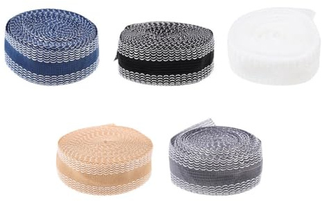 UKCOCO Ruban Thermocollant pour Ourlets 3 Mètres, Adhésif Résistant pour Pantalon, Bande Autocollante sans Couture, Noir Gris Blanc Bleu, Accessoires DIY Couture Vêtements