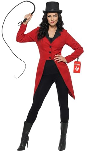 Fun Shack Womens Circus Ringmaster Jacket Adults Red Showman Tailcoat Costume , Womens Ringmaster Jacket, Small