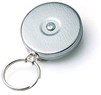 KEY-BAK Carrete retráctil #485-HD con cable de acero inoxidable de 122 cm, parte delantera cromada, clip de cinturón de acero, retracción de 8 onzas, anillo dividido