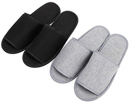 IBLUELOVER Pantoufle en Coton Tricot Chaussons Portable Pliable Anti-glisser Non Jetable Chaussures Confortable Slipper pour Toutes Saisons Hôtel Voyage Déplacement Maison Bureau Visiteur