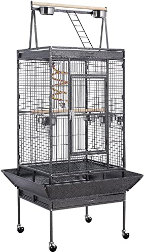 Yaheetech 68-inch Rolling Play Top Large Parrot Bird Cage for African Grey Cockatiel Conure Lovebird Parakeet Budgie