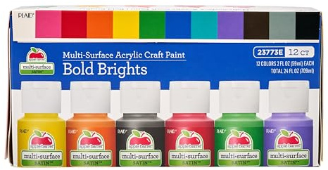 Apple Barrel Essentials Acrylic Paint Set, 12, 24 Fl Oz (Pack of 1)