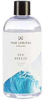 Wax Lyrical Reed Diffuser Home Fragrance Refill - Sea Breeze, 200ml | Fresh Fig, Lily, Amber and Musk Scents, For Living Rooms and Home Offices, Room Air Freshener