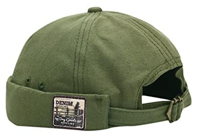 Baumwolle Docker Cap Herren Damen Seemannsmütze Hafenmütze Mütze Ohne Schirm Rolled Cuff Brimless Cap Dock Beanie Cap