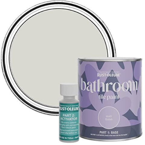 Rust-Oleum Grey Water-Resistant Bathroom Tile Paint in Matt Finish - Bare Birch 750ml