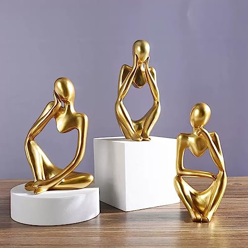 PIGPIGFLY Sculptures,Decorative Figures,Abstract Figure Statue,Decoration Living Room,Abstract Sculpture,Home Store Decoration,Modern Living Room Ornaments（Gold）
