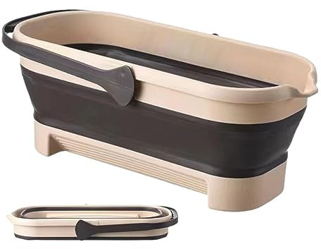 PW TOOLS Cubo Plegable Con Asas, Cesta Práctica Rectangular, Cubo de Limpieza Portátil Para Fregar, Bañera de Agua Plegable, Para el Hogar, Jardín, Camping