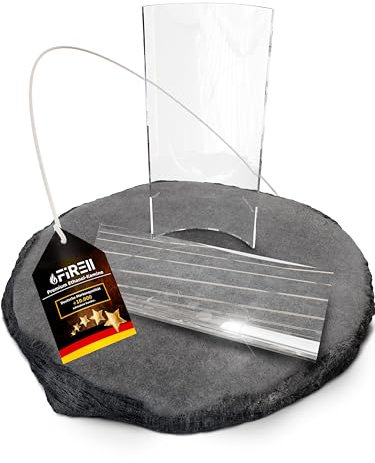 Firell Glas für Tischkamin CURL - Hitzebeständige Glasbögen [2X] für Tischkamine | Kompatibel für Firell Tischkamine Curl & Curl-II | feuerfest und gehärtet