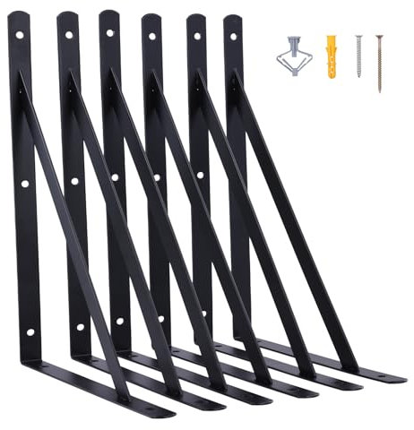 Regalhalterung 6 Stück I 300 x 190 mm I REGALTRÄGER mit SCHRAUBEN I Wandhalterung Regal Tragkraft 30 kg I Regalträger | Wandmontage Konsole (6 Stück)