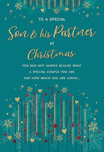 Regal Publishing julkort till en speciell son & partner teal linjer – 9 x 6 tum