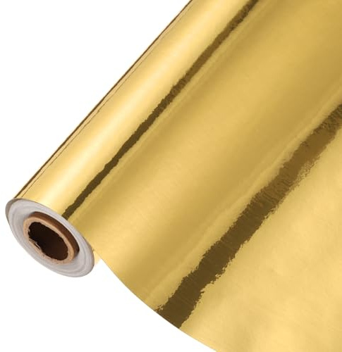 sourcing map Carta da parati autoadesiva color oro spazzolato, 59,9 x 1000,8 cm, stile metallo spazzolato, impermeabile, stacca e attacca, per piani di lavoro fai da te, cucina, armadietto, bagno