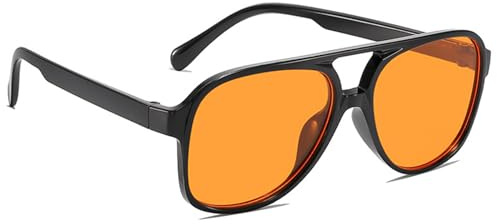 Retro Polarised Sunglasses for Women Men Oversized Vintage 70s Pilot Sunglasses Large Frame Classic Double Bridge Retro Glasses Anti UV400