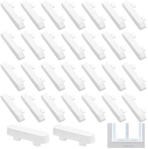 30 Pièces Cache-Trous d'Évacuation pour Fenêtres, Bouchons d'Écoulement Blancs pour Fenêtres PVC, Couvre-Fentes de Ventilation, Protège-Drains pour Fenêtres, Capuchons d'Extrémité