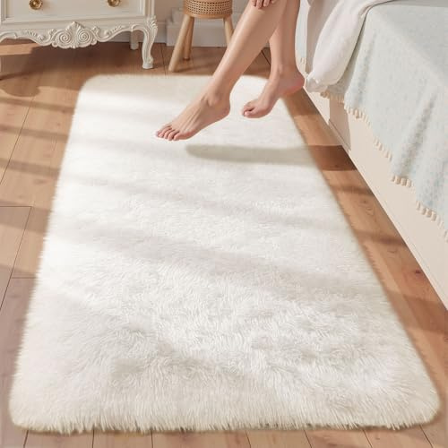 Sour Lemon Tapis de salon à poils longs, doux, moderne, lavable, antidérapant, pour chambre à coucher, couloir, salon - 60 x 120 cm