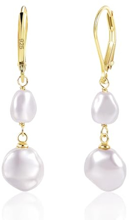 Gold Pearl Earrings for Women, Hanging Earrings Pearl Pendant Hypoallergenic Drop Earring Pendant Hanging Earring For Ladies Girls