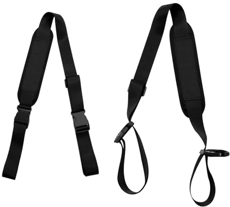 CHSEROK Tragegurt Laufrad, 2 Stück Rutschfeste Verstellbarer Tragegurt, Schwarz Gurt für Laufrad, Roller-Strandkorbgurte, für Parks und Strände, Surfen, Radfahren