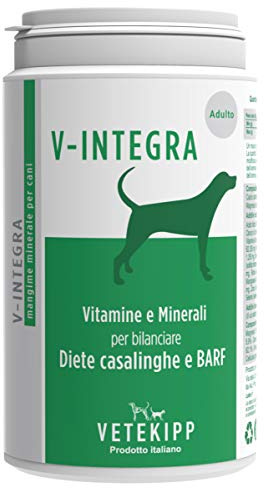 V INTEGRA Perro Adulto 200g, Suplemento Completo Rico en Vitaminas y Minerales para Equilibrar Dieta Casera y Barf, V Integra Vitaminas para Perros, Suplementos para Perros Made in Italy