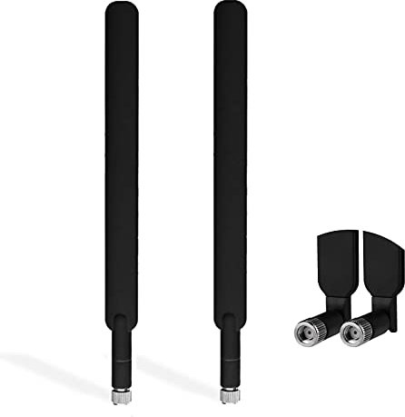 Andven Omnidirezionale antenna RP-SMA 10dBi network antenna - WLAN Wifi segnale Amplificatore omnidirezionale indoor & outdoor (Nero 2-Pezzi)
