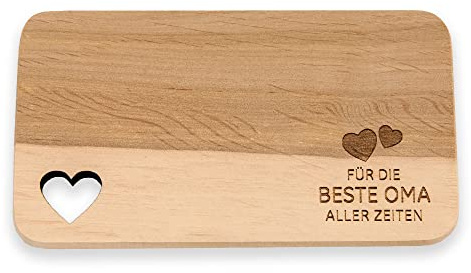 Spruchreif Frühstücksbrettchen „Beste Oma aller Zeiten“ – Geschenk für Oma mit Herzmotiv