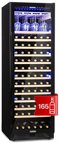 Klarstein Cantinetta Vino Design da Incasso, Cantinetta Vino Refrigerata a Zona Singola per Vino Rosso, Bianco e Birra, Controlli Touch, Frigo Vino Cantinetta per Esterno/Interno, 433L, 165 Bottiglie