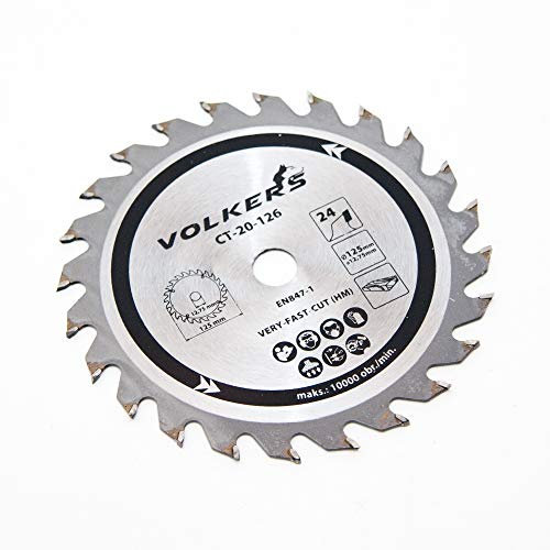 HM Kreissägeblatt Ø 125 x 12,75 mm 24 Zähne Sägeblatt für Hartholz Spannplatte