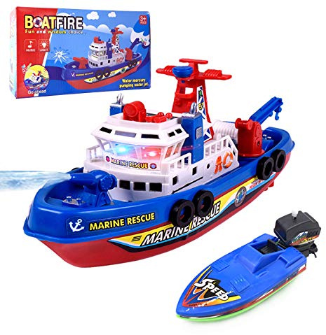 OSIAOIUDOA Baby Bath Toys , Light Up Pool Bathtub Toy Boat with Water Sprinkler Bath Toys for Kids Ages 4-8(Includes 2 Boat)