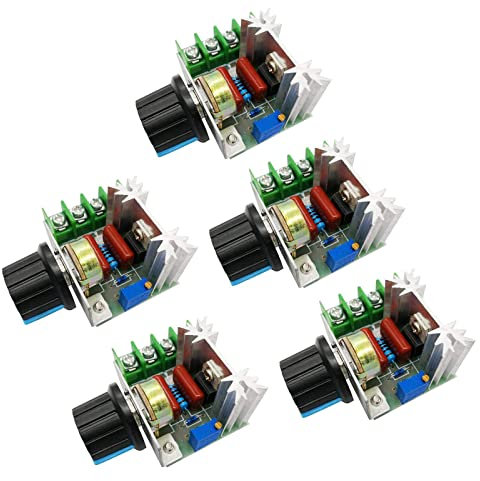 Motor-Drehzahlregler, 5 Stück Drehzahlregler, 2000W, 50V-220V, 25A, variabler Spannungsregler, LED-Spannungsregler für Motor-Drehzahlregelung, Dimmen, Geschwindigkeits- und Temperaturregelung.