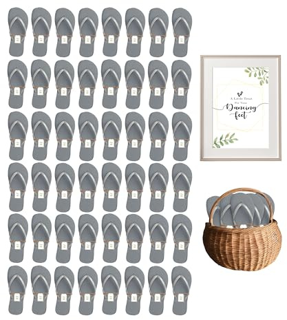 Winterlace Bulk Flip Flops for Weddings | 48 Pairs | Reception Guest Slippers | Women Men Beach Pool Wholesale Sandals Pack