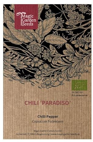 Chile suave Paradiso (Capsicum frutescens) 10 semillas orgánicas, ideal para rellenar