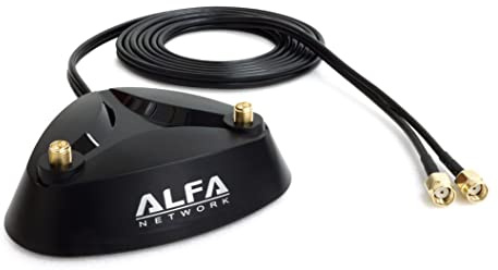 ALFA Dual Magnetic Antenna Stand with 2 m Length RG-174 RF Cable
