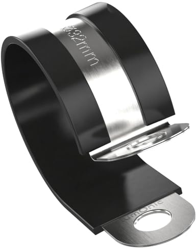 Lumonic fascette per tubi da 32mm con inserto in gomma in acciaio inox V2A I fascette per cavi da avvitare I fascetta per tubi 32mm, fascette per tubi