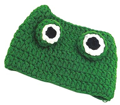 FRCOLOR Bonnet Tricoté Chapeau Mignon et Créatif Vert pour Chat et Chien en Peluche Assurant Chaleur et Confort pour Halloween et Fêtes Amusantes